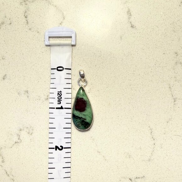 Authentic *Ruby Zoisite* Teardrop Necklace Pendant | Sterling Silver | NEW - Picture 9 of 12